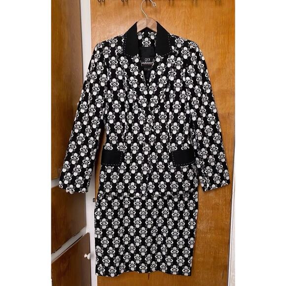 Gai Mattiolo Couture Black Embroidered Dress Blazer Suit Set Sz 44 Italy Runway - Picture 2 of 10